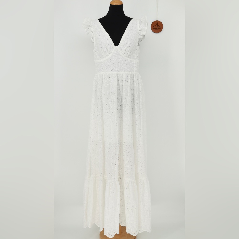 GIFFNISETI Eyelet Maxi‎ Dress
